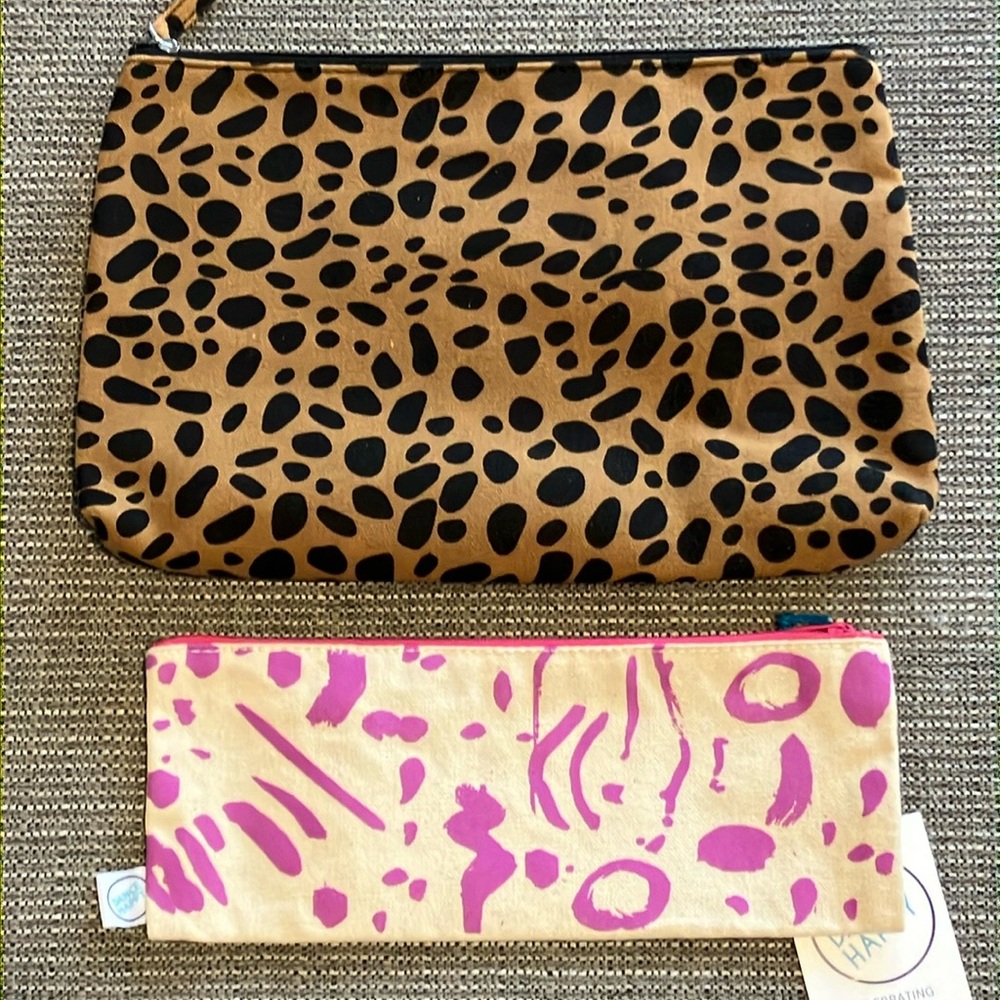 Leopard Print and Abstract Pink Pouches